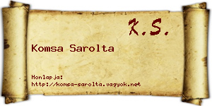 Komsa Sarolta névjegykártya