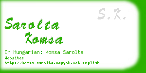 sarolta komsa business card